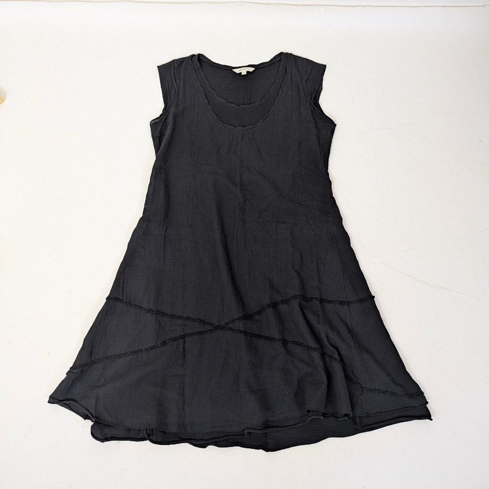 Sandwich_ Black T-Shirt Dress Mini Cap Sleeve Size L